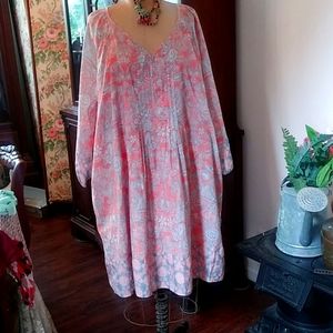 Spring/summer Paisley long sleeve dress.  Size 22.